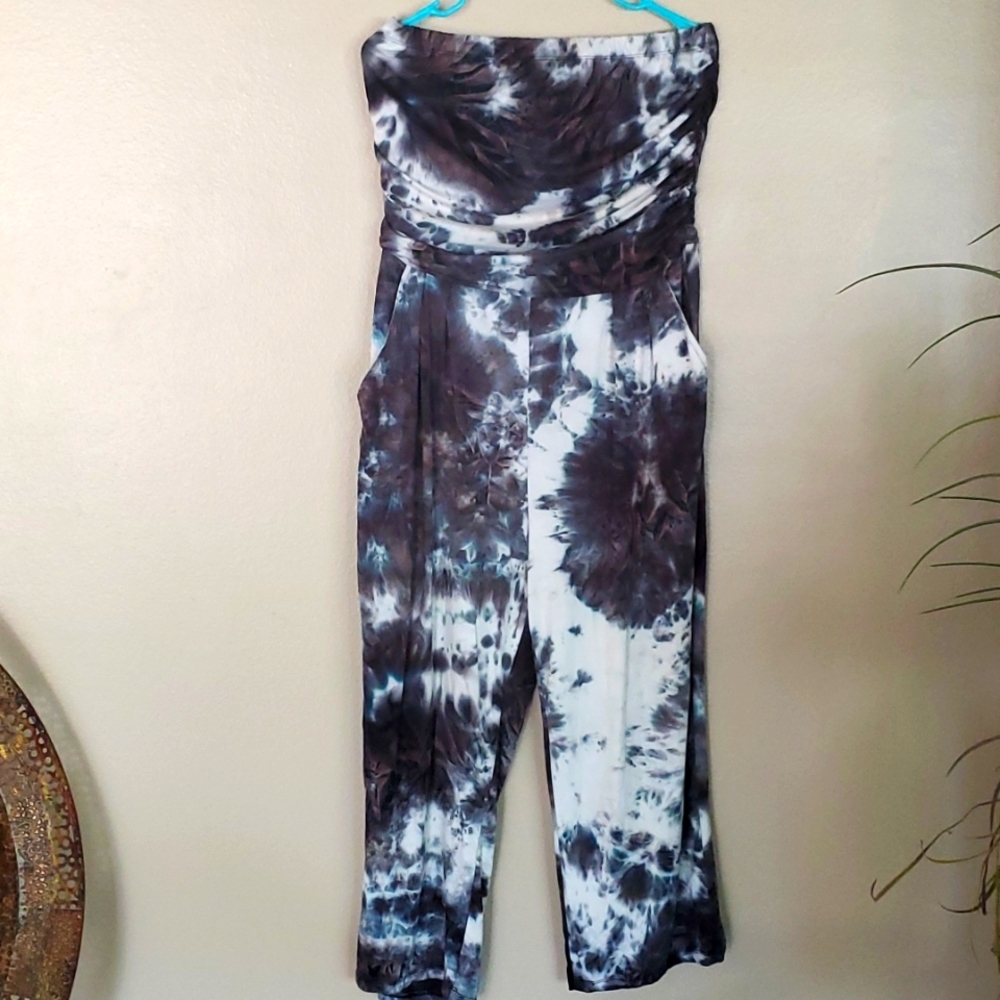 Strapless romper tie die size 1X